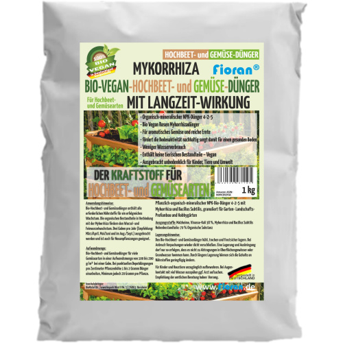 Fioran® Bio Hochbeet- und Gemüsedünger Mykorrhiza Bio Vegan Dünger Langzeitwirkung