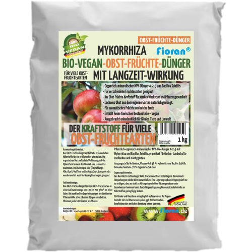 Fioran® Bio Obst-Früchtedünger Mykorrhiza Bio Vegan Dünger Langzeitwirkung